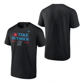 Men's Miami Marlins Fanatics Branded Black 2023 Postseason Locker Room T-Shirt