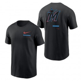 Men's Miami Marlins Black Over the Shoulder T-Shirt