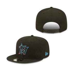 Miami Marlins Black Primary Logo 9FIFTY Snapback Hat