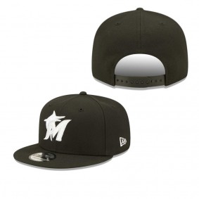 Men's Miami Marlins Black Team 9FIFTY Adjustable Snapback Hat