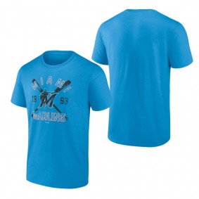 Men's Miami Marlins Blue Second Wind T-Shirt