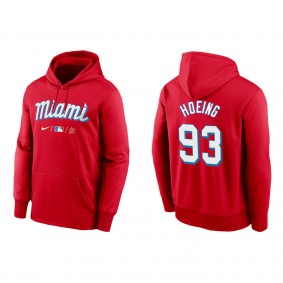 Men's Miami Marlins Bryan Hoeing Red City Connect Therma Hoodie