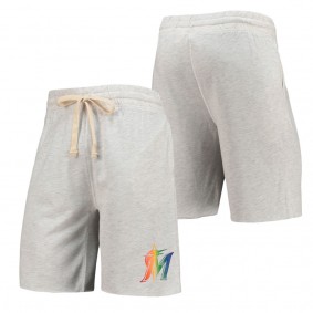 Miami Marlins Concepts Sport Oatmeal Mainstream Logo Terry Tri-Blend Shorts