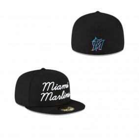 Miami Marlins Fairway Script 59FIFTY Fitted Hat