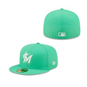 Miami Marlins Island Green Logo 59FIFTY Fitted Hat