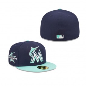 Men's Miami Marlins Navy 2017 MLB All-Star Game Cooperstown Collection Team UV 59FIFTY Fitted Hat
