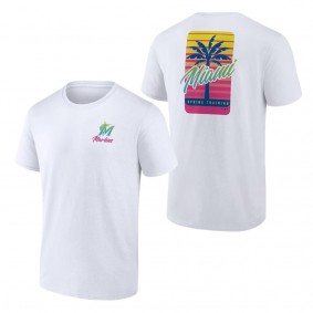 Men's Miami Marlins Fanatics Branded White Spring Break T-Shirt