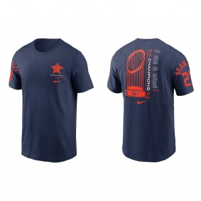 Michael Brantley Houston Astros Navy 2022 World Series Champions Roster T-Shirt