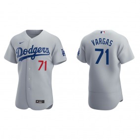 Dodgers Miguel Vargas Gray Authentic Alternate Jersey