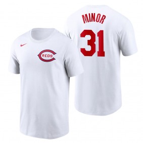 Reds Mike Minor White 2022 Field of Dreams T-Shirt