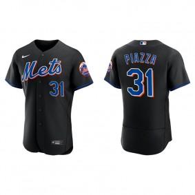 Mike Piazza Men's New York Mets Nike Black Alternate Authentic Jersey