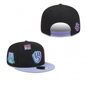 Men's Milwaukee Brewers Black Purple Grape Big League Chew Flavor Pack 9FIFTY Snapback Hat