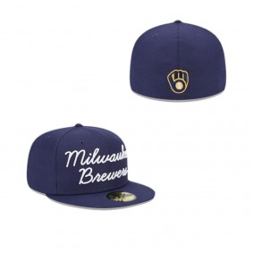 Milwaukee Brewers Fairway Script 59FIFTY Fitted Hat