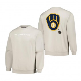 Men's Milwaukee Brewers Gray Ballpark Pullover Sweatshirt