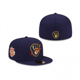 Milwaukee Brewers Leafy Front 59FIFTY Fitted Hat
