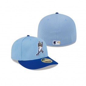 Men's Milwaukee Brewers Light Blue 2024 Batting Practice Low Profile 59FIFTY Fitted Hat