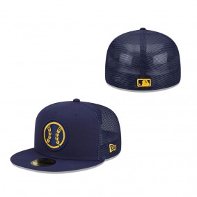 Milwaukee Brewers New Era 2022 Batting Practice 59FIFTY Fitted Hat Navy