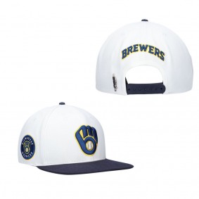 Milwaukee Brewers Pro Standard White Logo Snapback Hat