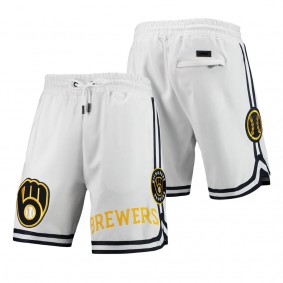 Men's Milwaukee Brewers Pro Standard White Team Logo Shorts