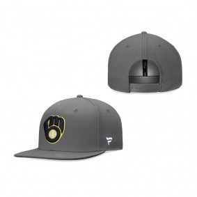 Milwaukee Brewers Fanatics Branded Snapback Hat Graphite