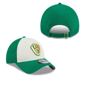 Men's Milwaukee Brewers White Green 2024 St. Patrick's Day 9TWENTY Adjustable Hat