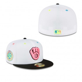 Men's Milwaukee Brewers White Neon Eye 59FIFTY Fitted Hat