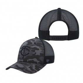 Men's Minnesota Twins Camo Charcoal Tonal Trucker Snapback Hat