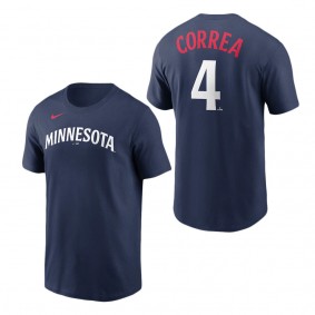 Men's Minnesota Twins Carlos Correa Navy 2023 Name & Number T-Shirt
