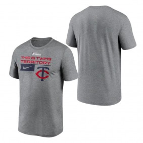 Men's Minnesota Twins Nike Heather Charcoal 2023 Postseason Legend Performance T-Shirt