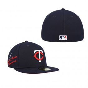 Men's Minnesota Twins Navy 3-Time World Series Champions Undervisor 59FIFTY Fitted Hat