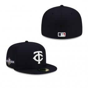 Men's Minnesota Twins Navy White 2023 Postseason Side Patch 59FIFTY Fitted Hat