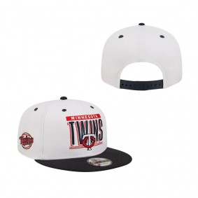 Minnesota Twins New Era Retro Title 9FIFTY Snapback Hat White Navy