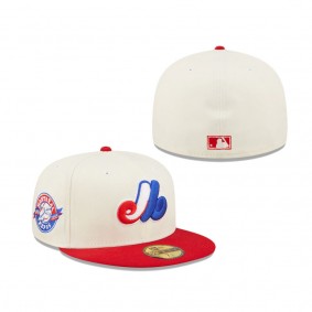 Men's Montreal Expos White Red Cooperstown Collection 25th Anniversary Chrome 59FIFTY Fitted Hat