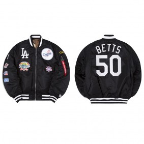 Men's Los Angeles Dodgers Mookie Betts Black Alpha Industries Jacket