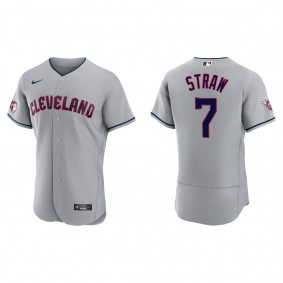Myles Straw Cleveland Guardians Gray Road Authentic Jersey
