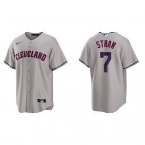 Myles Straw Cleveland Guardians Gray Road Replica Jersey