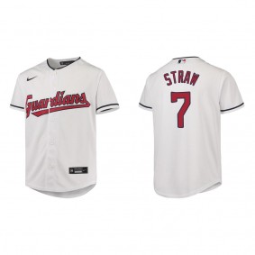 Myles Straw Youth Cleveland Guardians White Home Replica Jersey