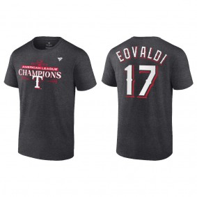 Men's Nathan Eovaldi Texas Rangers Charcoal 2023 American League Champions T-Shirt