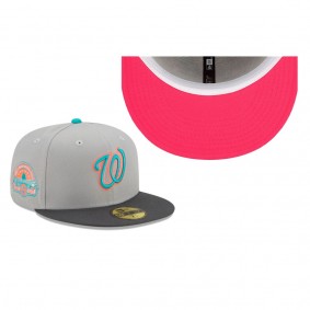 Washington Nationals Pink Under Visor Gray 59FIFTY Fitted Hat