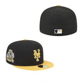 Men's New York Mets Black Gold 59FIFTY Fitted Hat