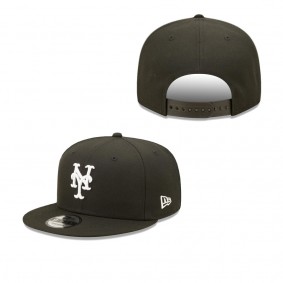 Men's New York Mets Black Team 9FIFTY Snapback Hat