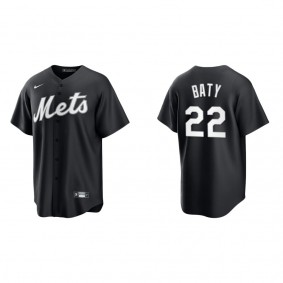 Men's New York Mets Brett Baty Black White Replica Official Jersey