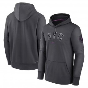 Men's New York Mets Charcoal 2024 City Connect Practice Performance Pullover Hoodie