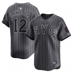 Men's New York Mets Francisco Lindor Graphite 2024 City Connect Limited Player Jersey