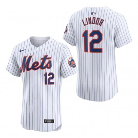 Men's New York Mets Francisco Lindor White Home Elite Jersey