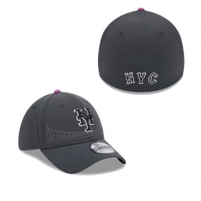 Men's New York Mets Graphite 2024 City Connect 39THIRTY Flex Hat