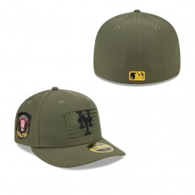 Men's New York Mets Green 2023 Armed Forces Day Low Profile 59FIFTY Fitted Hat