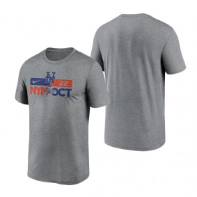 Men's New York Mets Heather Charcoal 2022 Postseason T-Shirt