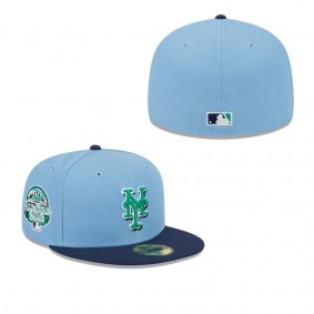 Men's New York Mets Light Blue Navy Green Undervisor 59FIFTY Fitted Hat