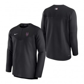 Men's New York Mets Nike Black Authentic Collection Game Time Performance Half-Zip Top